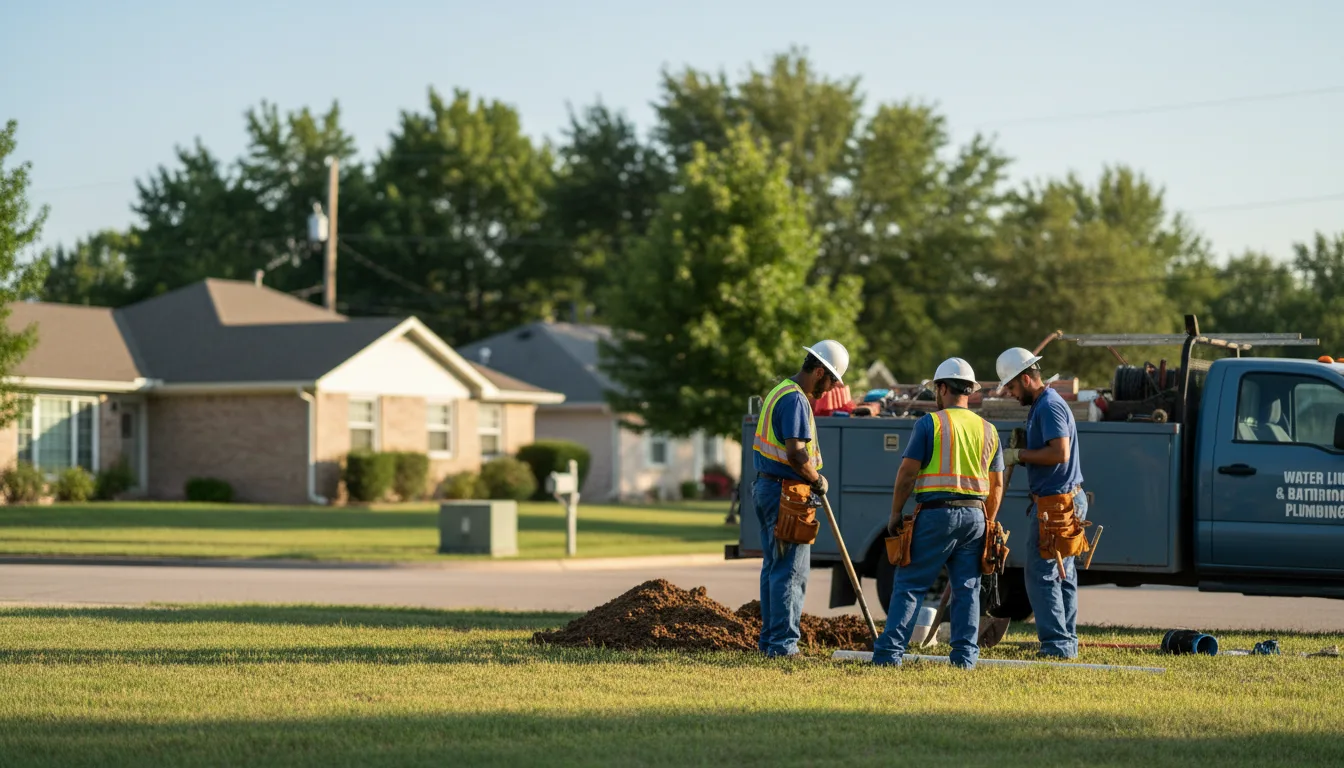 Residential water line and bathroom plumbing service in Clayton, WI